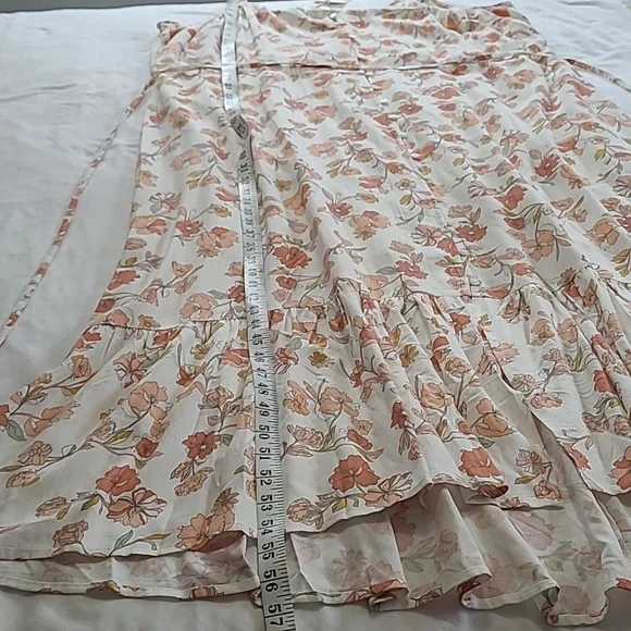 a.n.a Woman Peachy Floral Maxi Dress Sz 2XL Peach Floral Spaghetti Straps NWT - Picture 10 of 13